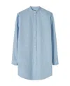 Jil Sander Striped Logo-patch Cotton Shirt In Blue