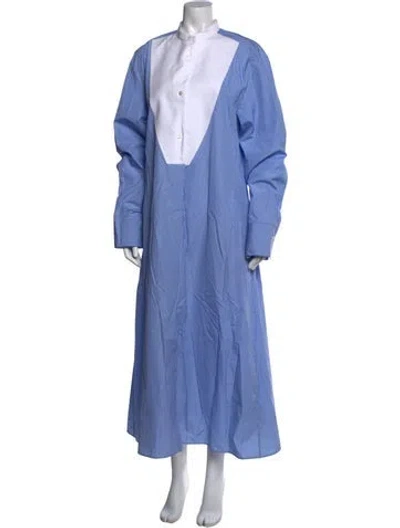 Pre-owned Jil Sander Striped Long Dress In Blue
