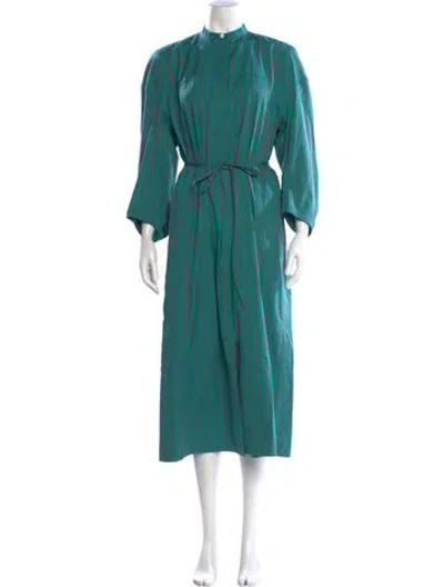 Pre-owned Jil Sander Striped Long Dress In Green