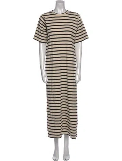 Pre-owned Jil Sander Striped Long Dress In Neutral
