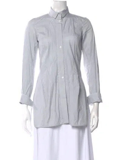 Pre-owned Jil Sander Striped Long Sleeve Button-up Top W/ Tags In White
