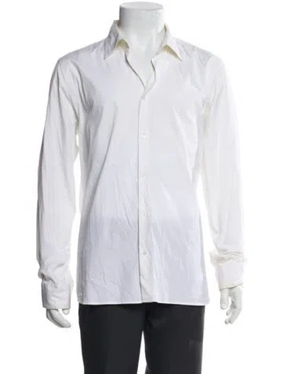 Pre-owned Jil Sander Striped Long Sleeve Dress Shirt In White