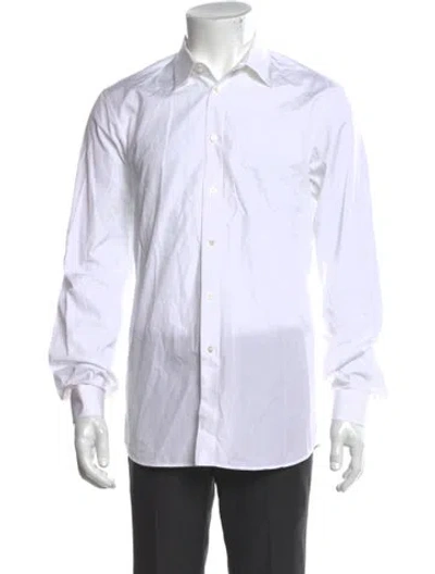 Pre-owned Jil Sander Striped Long Sleeve Dress Shirt In White