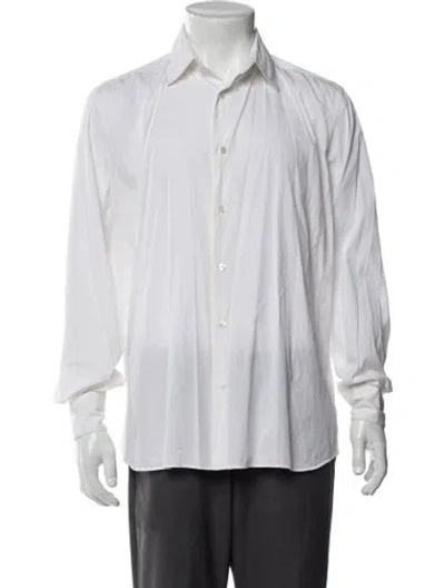 Pre-owned Jil Sander Striped Long Sleeve Dress Shirt In White