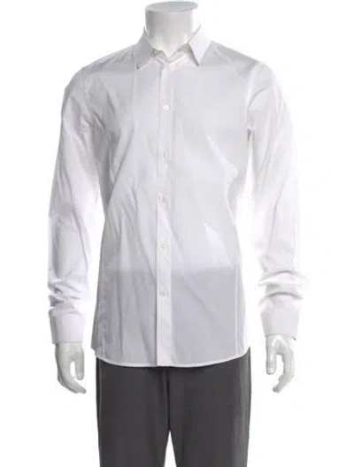 Pre-owned Jil Sander Striped Long Sleeve Dress Shirt In White