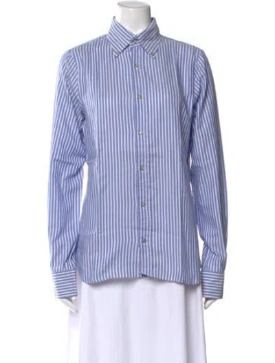 Pre-owned Jil Sander Striped Long Sleeve Shirt In Blue