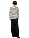 Jil Sander Classic Striped Long-sleeve T-shirt In Soft Cotton In White