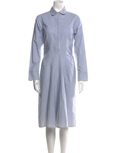 Pre-owned Jil Sander Striped Midi Length Dress In Blue