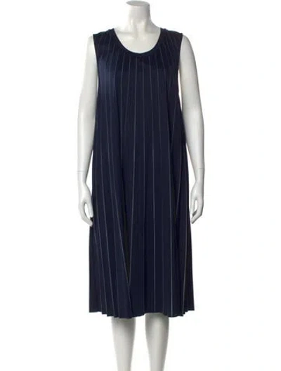 Pre-owned Jil Sander Striped Midi Length Dress In Blue