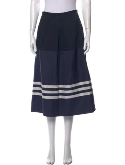 Pre-owned Jil Sander Striped Midi Length Skirt In Blue