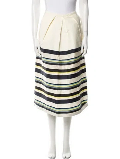 Pre-owned Jil Sander Striped Midi Length Skirt In Neutral