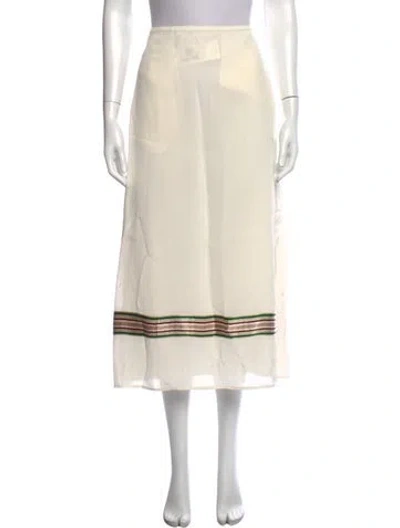 Pre-owned Jil Sander Striped Midi Length Skirt In Neutrals