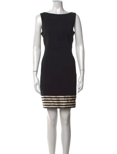 Pre-owned Jil Sander Striped Mini Dress In Black