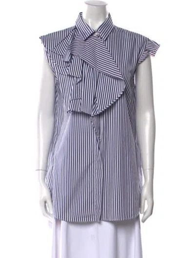 Pre-owned Jil Sander Striped Mini Dress In Blue