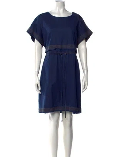 Pre-owned Jil Sander Striped Mini Dress In Blue