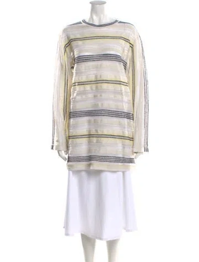 Pre-owned Jil Sander Striped Mini Dress W/ Tags In White