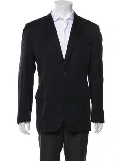 Pre-owned Jil Sander Striped Overcoat In Blue