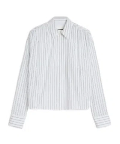 Jil Sander Striped-pattern Cotton Shirt In White