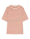 Jil Sander Striped-pattern Logo-patch T-shirt In Neutral