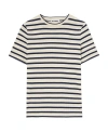 Jil Sander Black And White Striped Short Sleeve T-shirt In Black