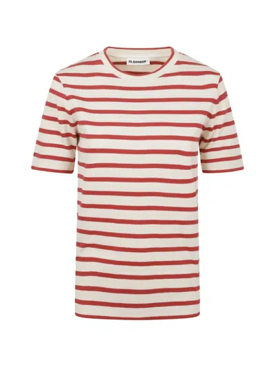 Jil Sander Striped Ribbed T-shirt In Multi