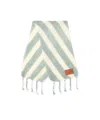 Jil Sander Mohair Blend Striped Scarf In White