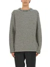 Jil Sander Striped Wool Compact Jersey T-shirt Men In Black