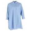 Jil Sander Striped Shirt In Light Blue Cotton In Blue