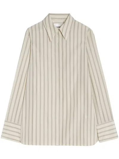 Jil Sander Striped Shirt In Neutrals