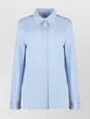 Jil Sander Striped Shirt With Long Sleeves And Pointed Collar In Blue