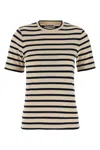 Jil Sander Heavy Cotton Jersey Striped T-shirt In Neutral