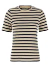 Jil Sander Heavy Cotton Jersey Striped T-shirt In Neutral