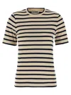 Jil Sander Heavy Cotton Jersey Striped T-shirt In Neutral
