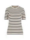 Jil Sander Heavy Cotton Jersey Striped T-shirt In Neutral