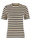 Jil Sander Heavy Cotton Jersey Striped T-shirt In Neutral