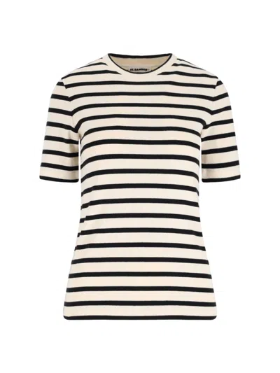 JIL SANDER JIL SANDER STRIPED T-SHIRT – IVORY