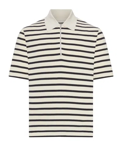 Jil Sander Short-sleeved Polo Shirt Made Of Cotton Jersey In White
