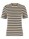 Jil Sander Heavy Cotton Jersey Striped T-shirt In Neutral