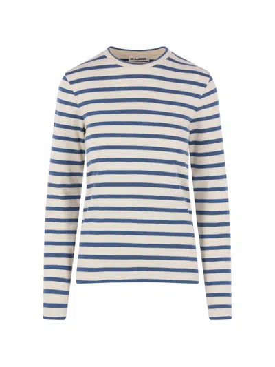 Jil Sander Striped T-shirt In White