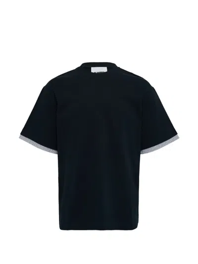 Jil Sander Striped-trim T-shirt In Blue