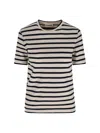 Jil Sander Ribbed Striped Cotton Short-sleeve T-shirt In Black