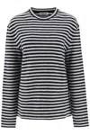 Jil Sander Black & Off-white Striped Turtleneck In Bianco/blu