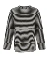Jil Sander Striped Wool Compact Jersey T-shirt Men In Black