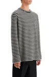 Jil Sander Boiled Striped Wool Compact Jersey In White