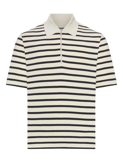 Jil Sander Short-sleeved Polo Shirt Made Of Cotton Jersey In White