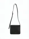 Jil Sander Structured Black Leather Crossbody Bag With Gold-tone Accents In Black