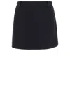 Jil Sander Structured Black Wool Skirt With Belt Loops In Black