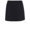 Jil Sander Structured Black Wool Skirt With Belt Loops In Black