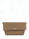Jil Sander Structured Brown Crossbody Bag With Fold-over Flap In Brown
