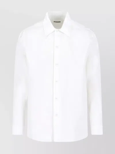 Jil Sander Structured Collar Long Sleeves Shirt In White
